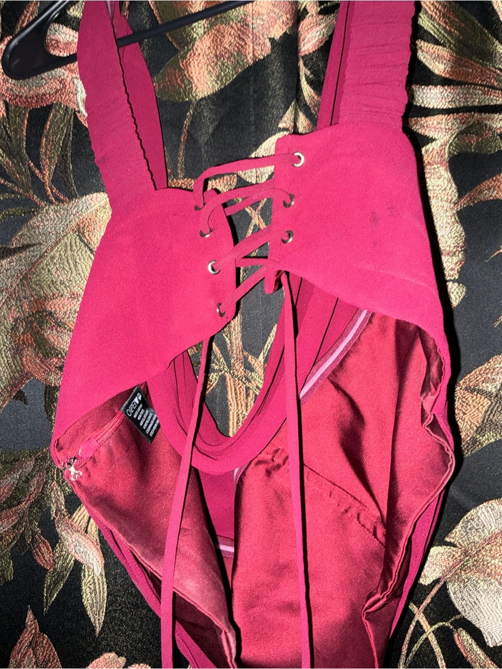 Lace-Up Kids Swimsuit Top in Hot Pink
